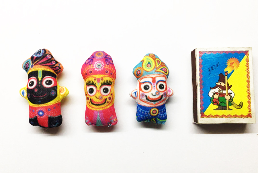 Малипусенькие мягкие игрушки Джаганнатха, Баладева и Субхадра