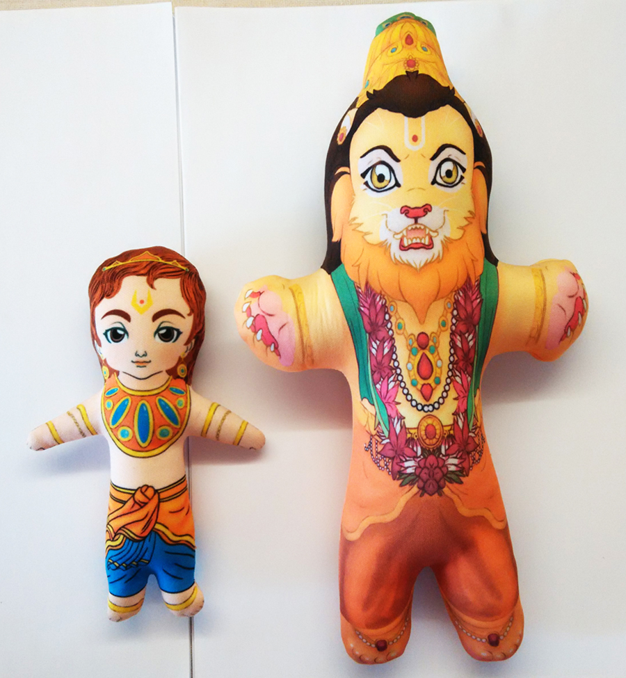 Мягкие игрушки Прахлада и Нрисимха Мягкие игрушки Прахлада и Нрисимха