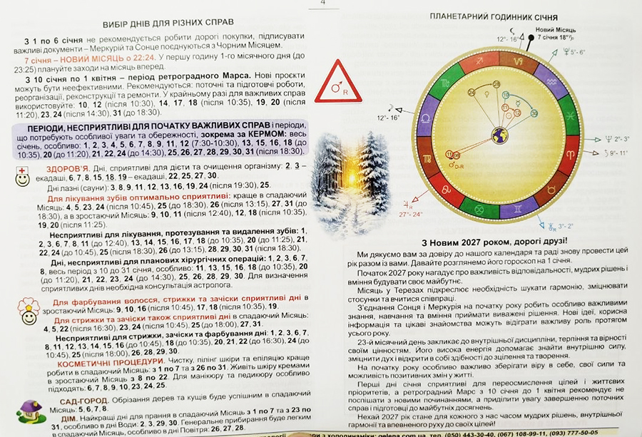 Астрологiчний календар 2027 Астрологiчний календар 2027